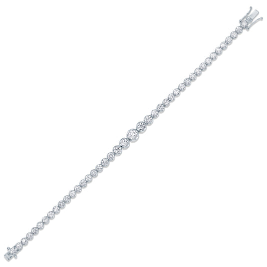Graduated Round Cut Diamond Tennis Bracelet