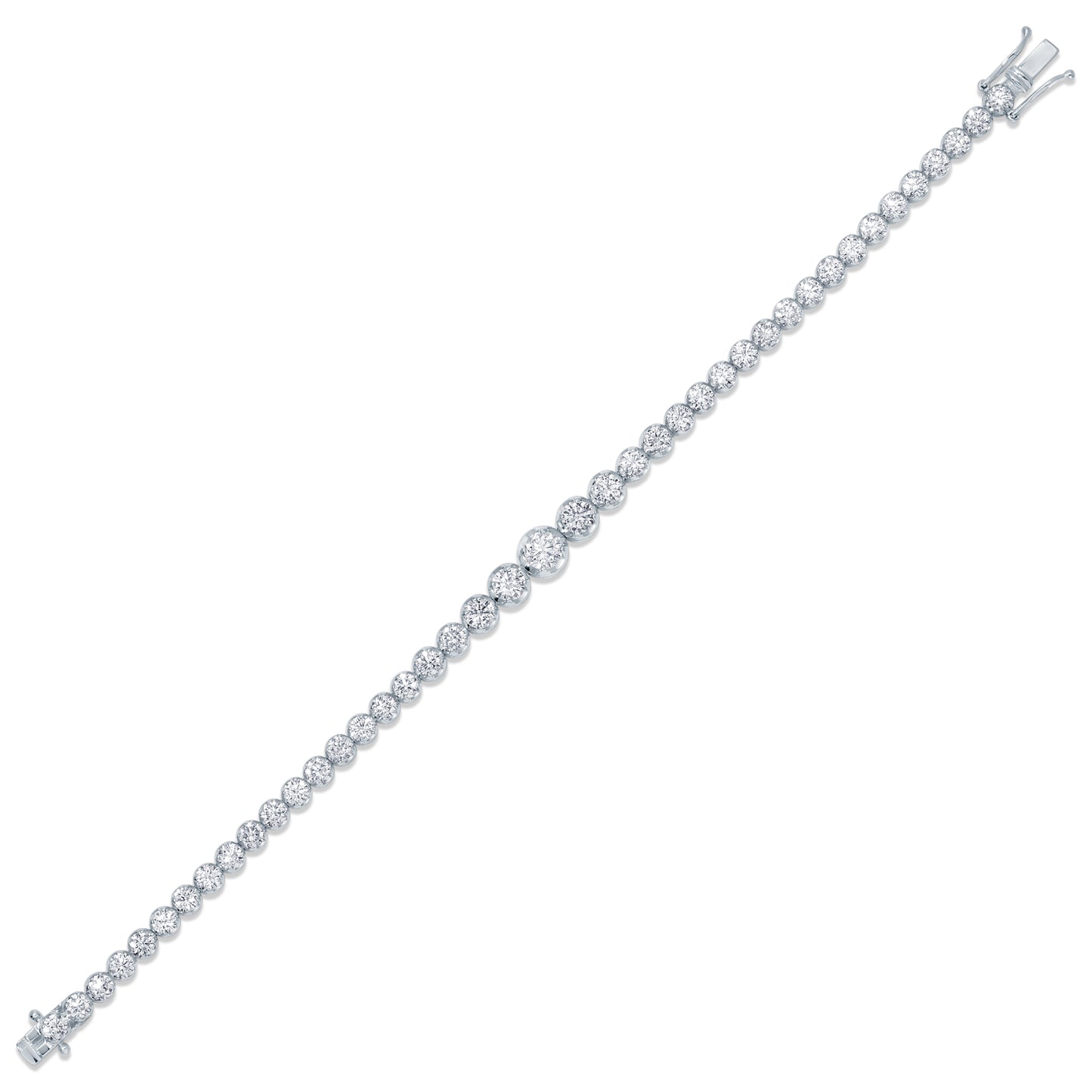 Graduated Round Cut Diamond Tennis Bracelet