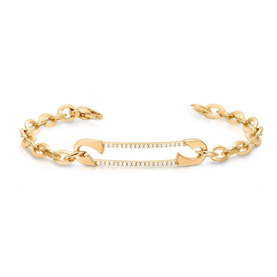 14K Yellow Gold Safety Pin Bracelet - women’s bracelet