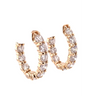 18K Rose Gold Round Diamond Hoops - Womens earrings