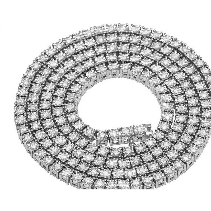 18K White Gold Diamond Tennis Necklace - womens necklace