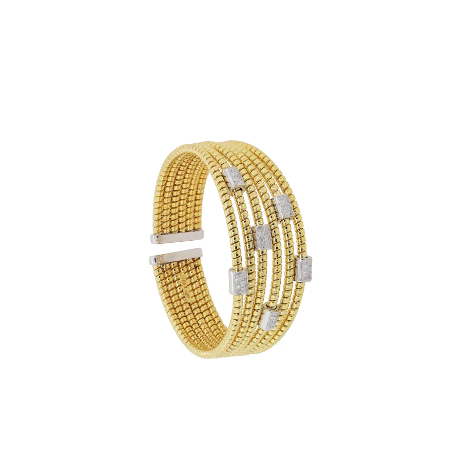 18K Yellow and White Gold Rope Cuff