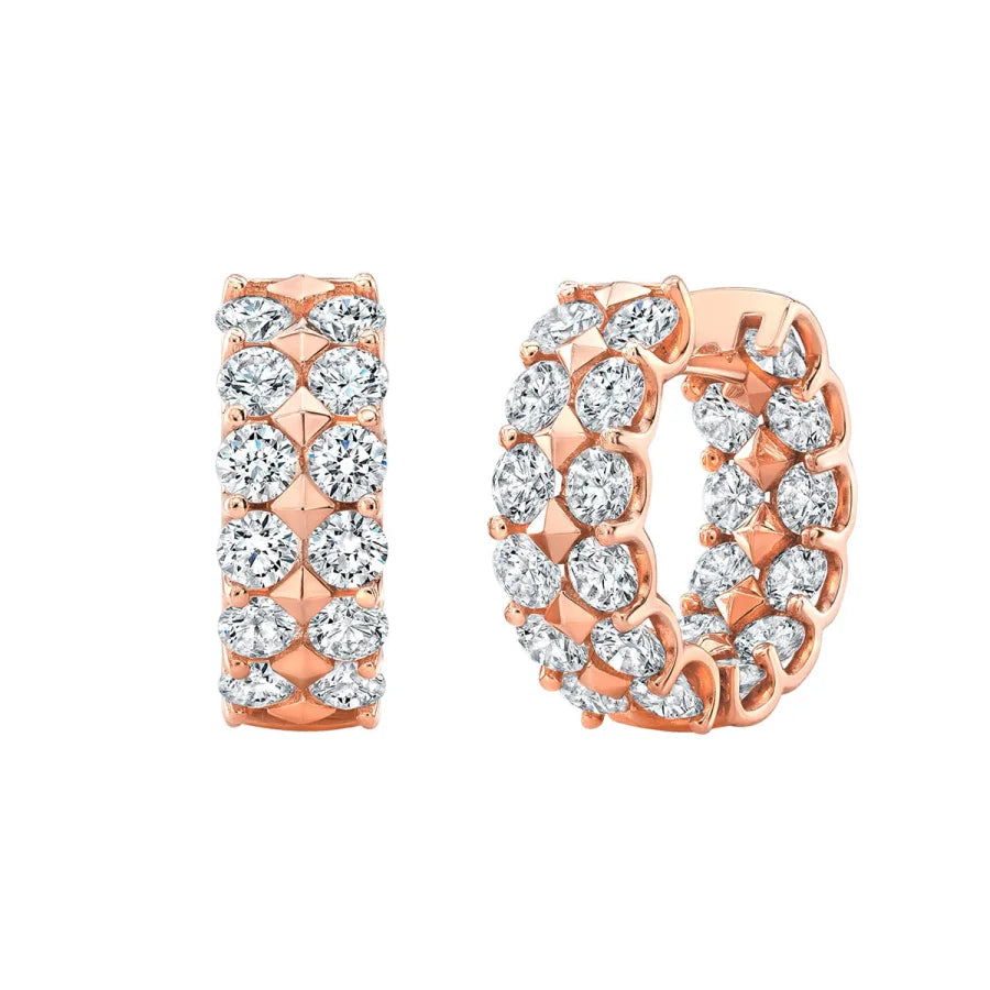 2 Row Bold Diamond Earrings - Womens earrings