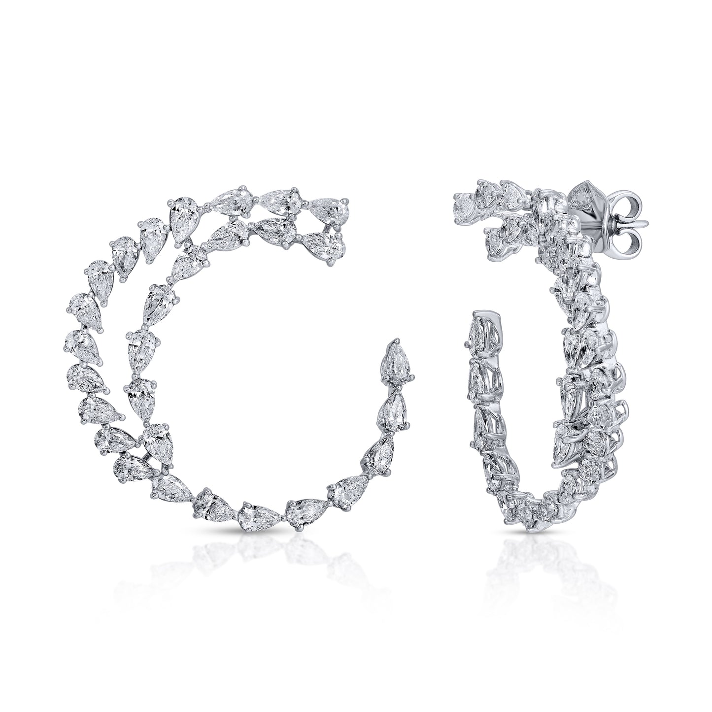 Pear Shape Diamond Loop Earrings