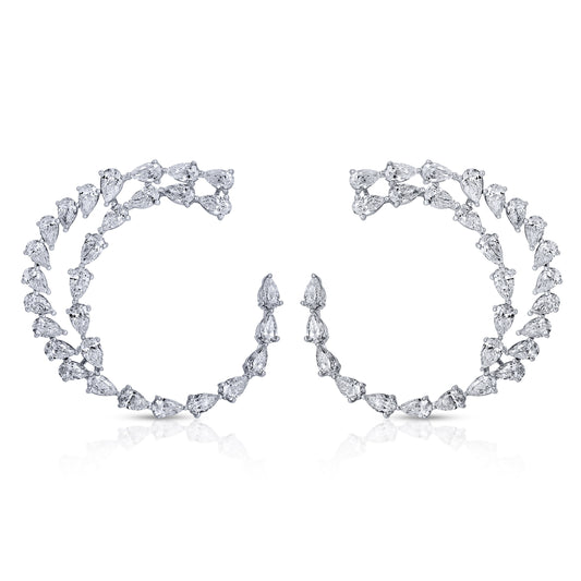 Pear Shape Diamond Loop Earrings