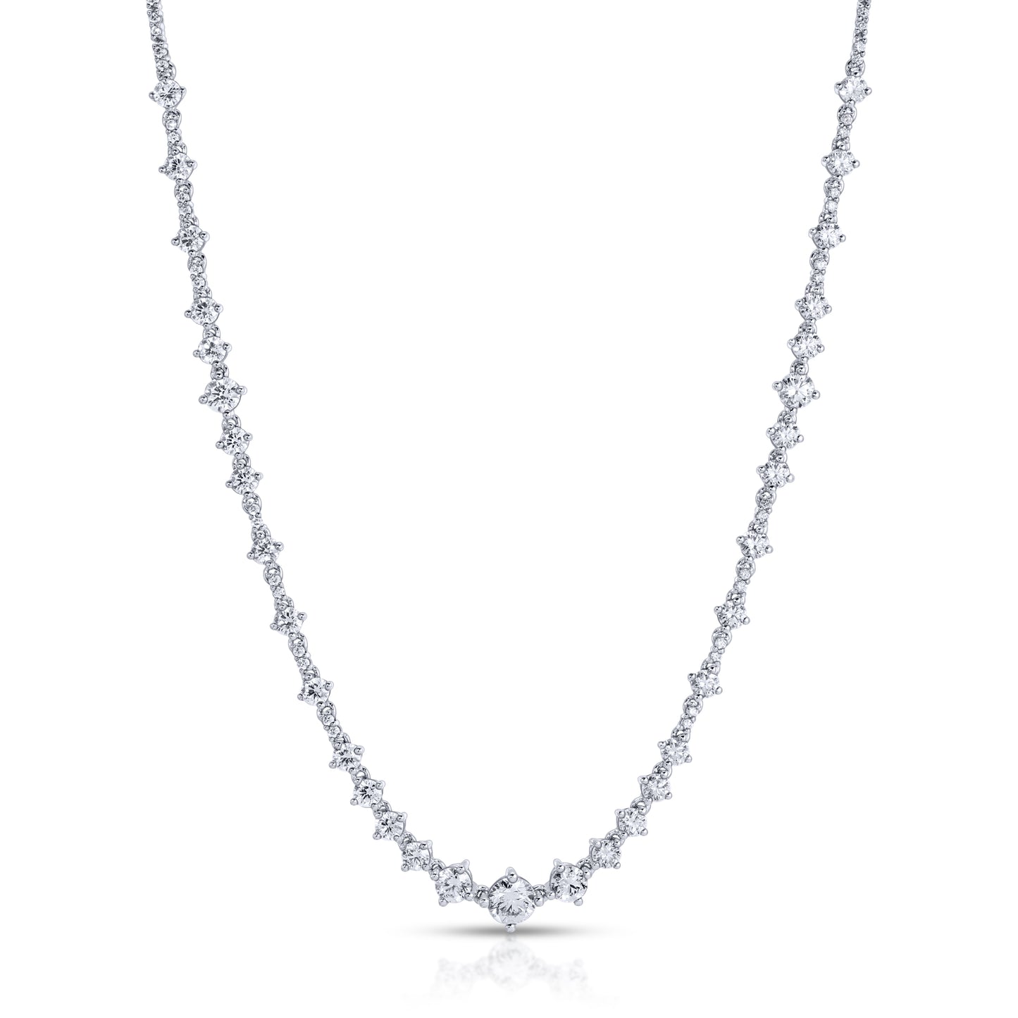 Graduated Round Cut Diamond Choker Necklace