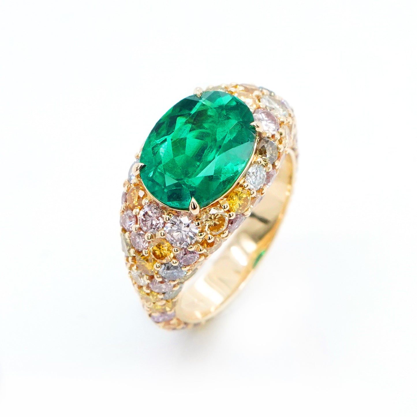 18K Yellow Gold Emerald Ring