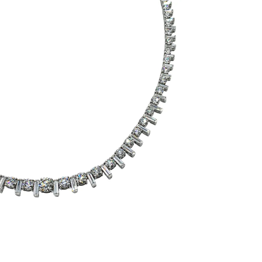Round diamond 2025 tennis necklace