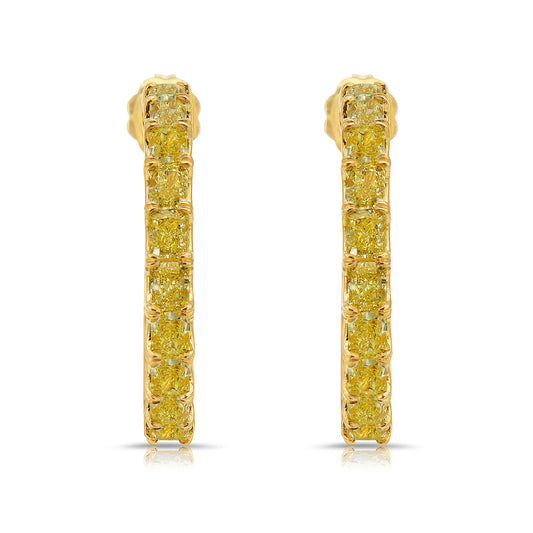 5.37 CARAT FANCY YELLOW DIAMOND HOOPS