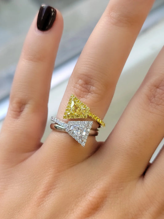 TOI ET MOI SHIELD YELLOW & WHITE DIAMOND RING
