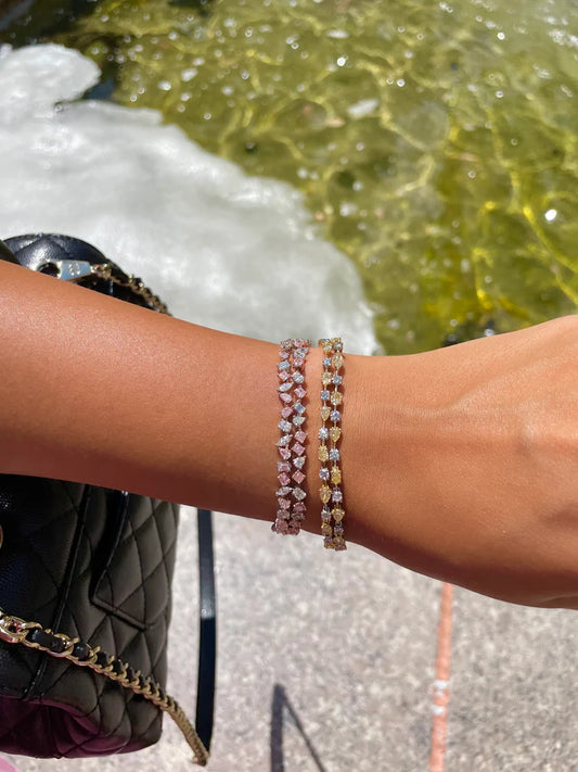 7.70 CARAT DOUBLE ROW YELLOW DIAMOND BRACELET