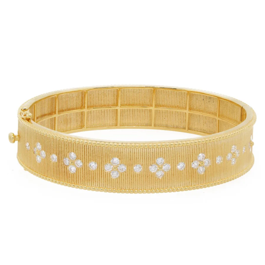 14K Yellow Gold Diamond Bangle