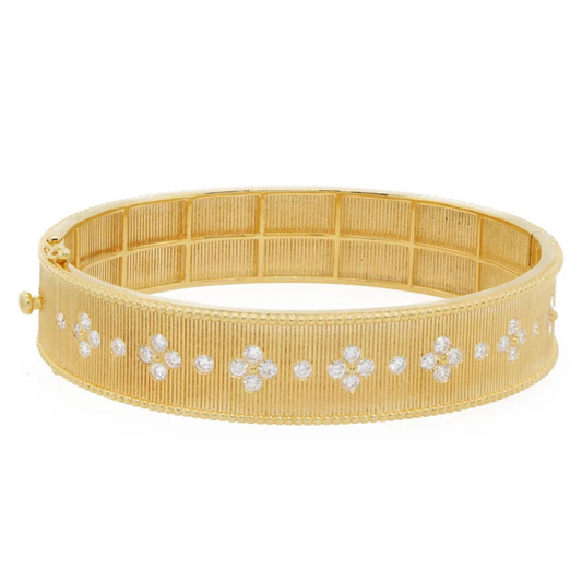 14K Yellow Gold Diamond Bangle