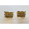 14K Yellow Gold Diamond Ribbon Earrings