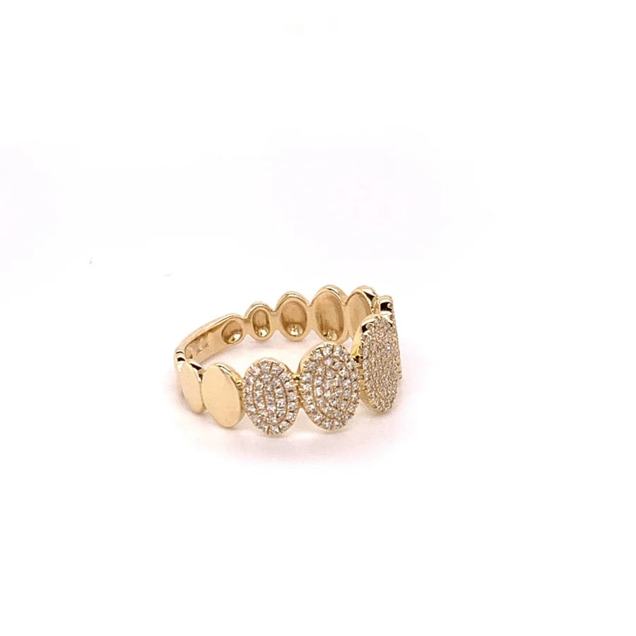 14K Yellow Gold Oval Diamond Pave Ring - women’s ring