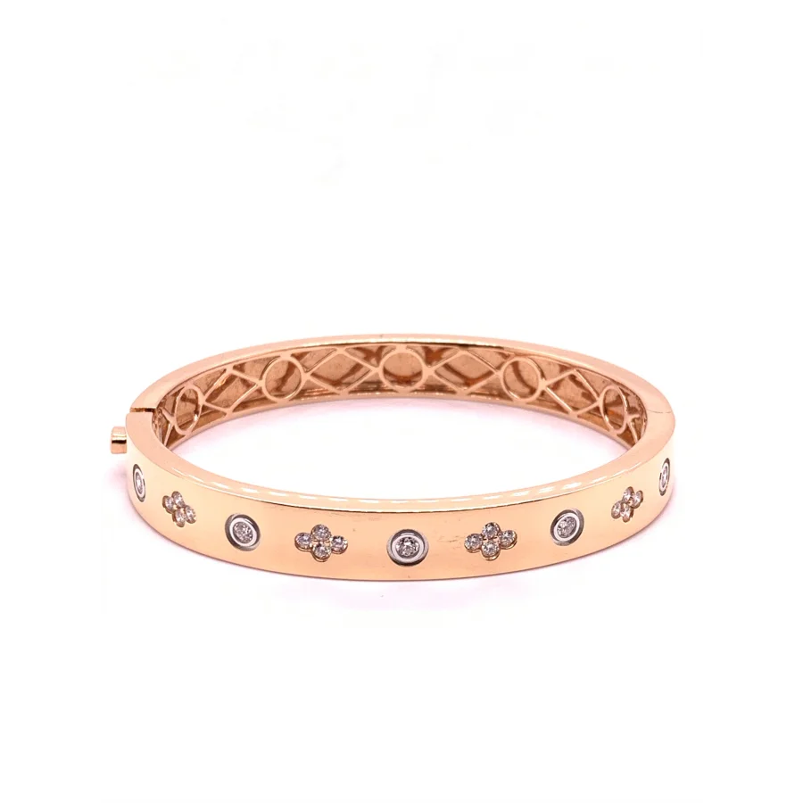 18K Rose Gold Diamond Bangle - women’s bracelet