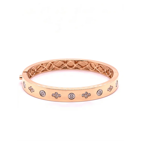 18K Rose Gold Diamond Bangle - women’s bracelet