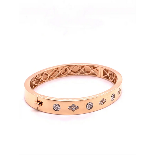 18K Rose Gold Diamond Bangle - women’s bracelet