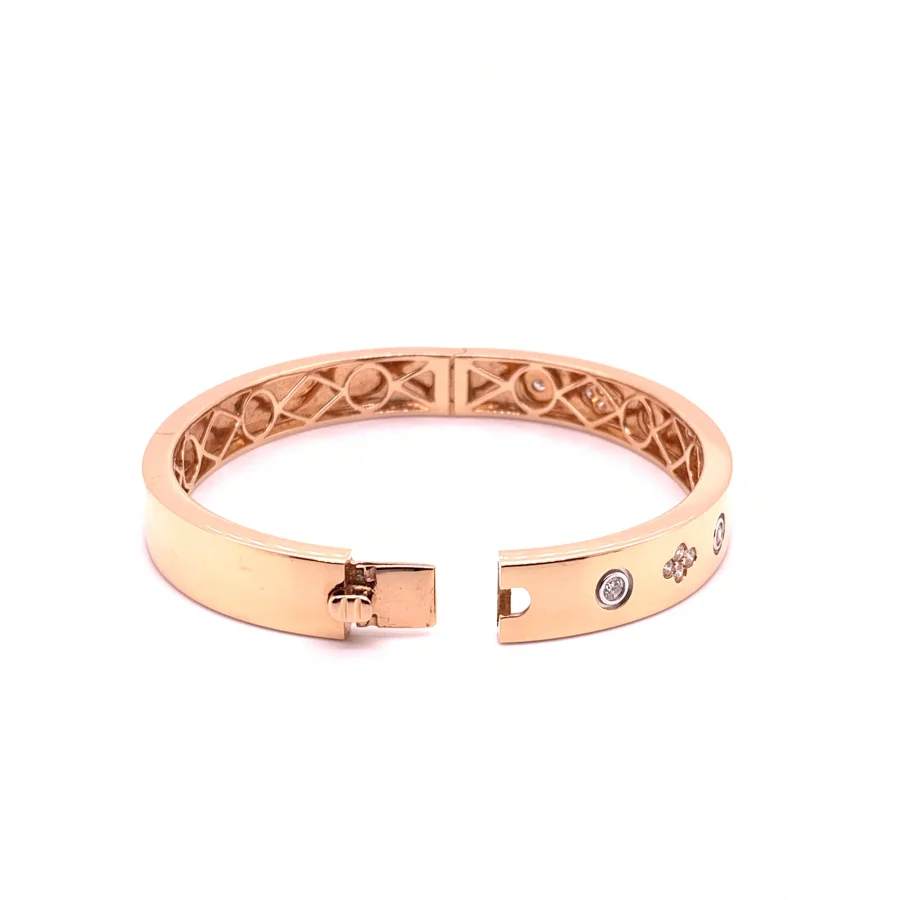 18K Rose Gold Diamond Bangle - women’s bracelet