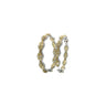 18K White and Yellow Gold Diamond Hoops - Womens earrings
