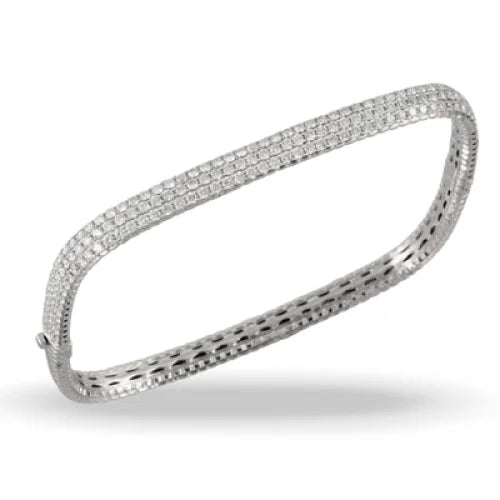18K White Gold Diamond Bangle - women’s bracelet
