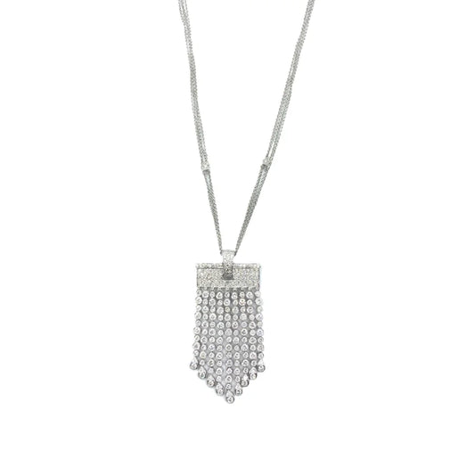 18K White Gold Diamond Chandelier Pendant - womens necklace
