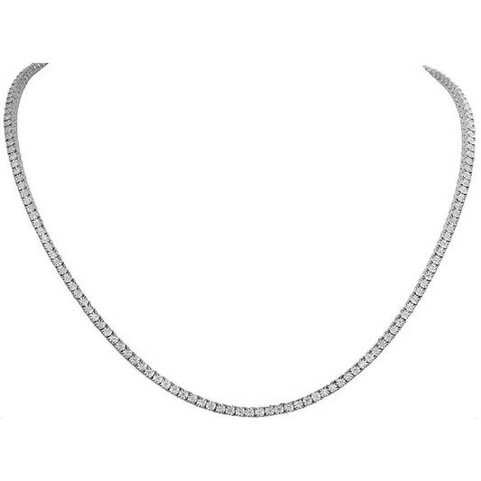 18K White Gold Diamond Tennis Necklace - womens necklace