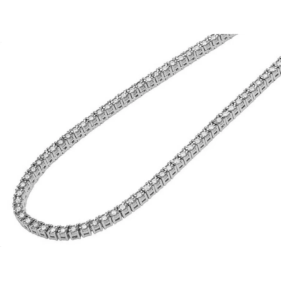 18K White Gold Diamond Tennis Necklace - womens necklace