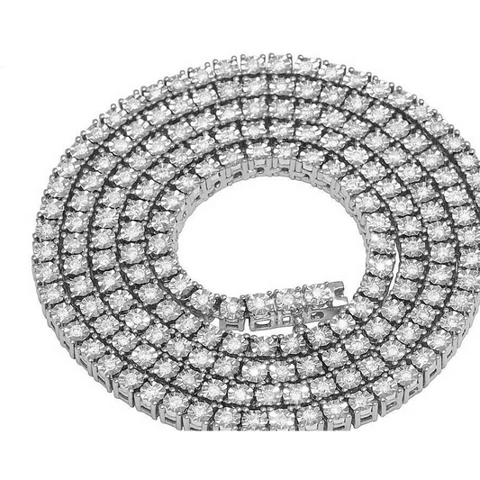 18K White Gold Diamond Tennis Necklace - womens necklace