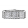 18K White Gold Multi- Row Diamond Bracelet - women’s
