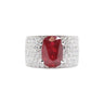 18K White Gold Oval Mozambique Ruby Ring - women’s ring