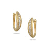 18K Yellow Gold Diamond Earrings in Brushed Finish - women’s