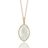 18K Yellow Gold Diamond Necklace with Clear Quartz over