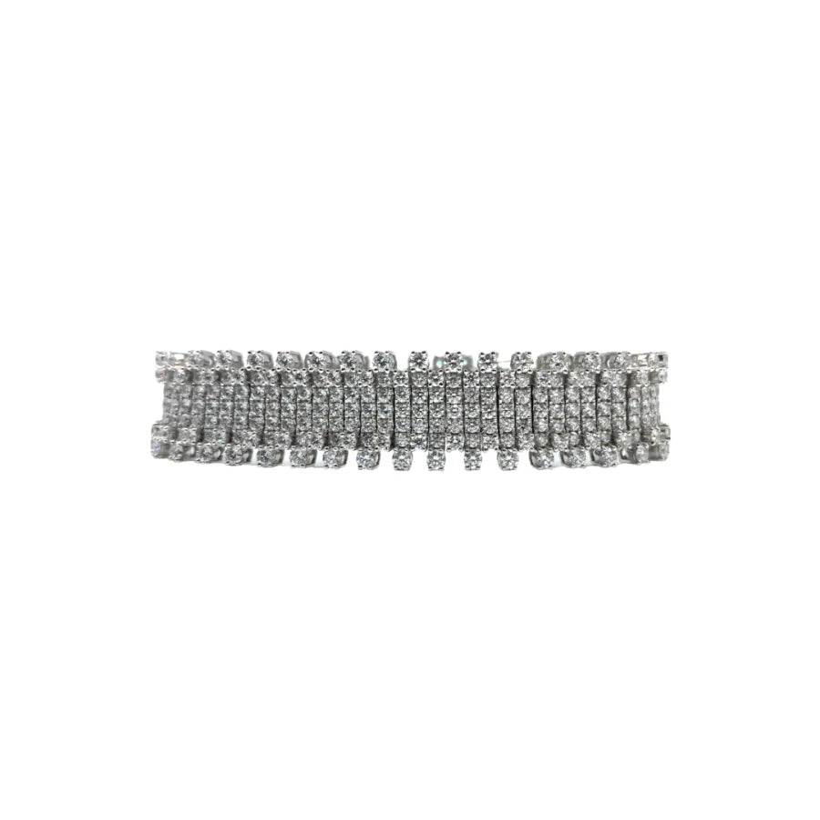 18KW White Gold Round Diamond Bracelet - women’s bracelet