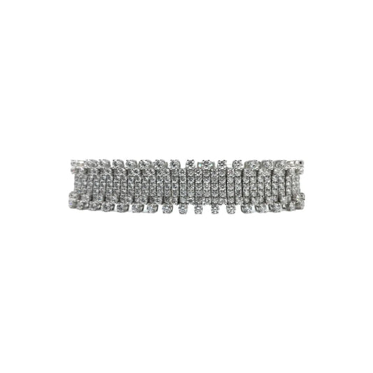 18KW White Gold Round Diamond Bracelet - women’s bracelet