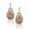 2 Tone Gold Morganite Diamond Earrings - women’s earrings