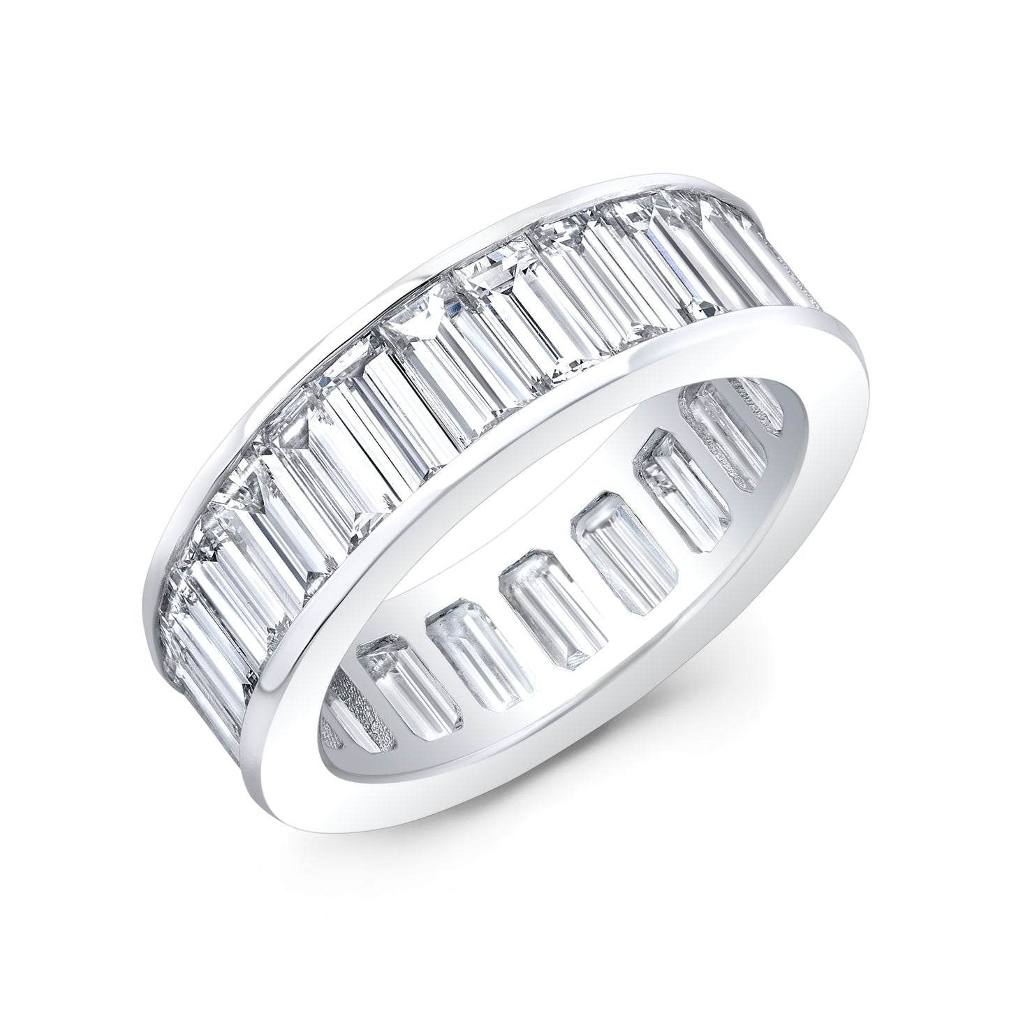 Channel Set Baguette Cut Diamond Eternity Band Ring