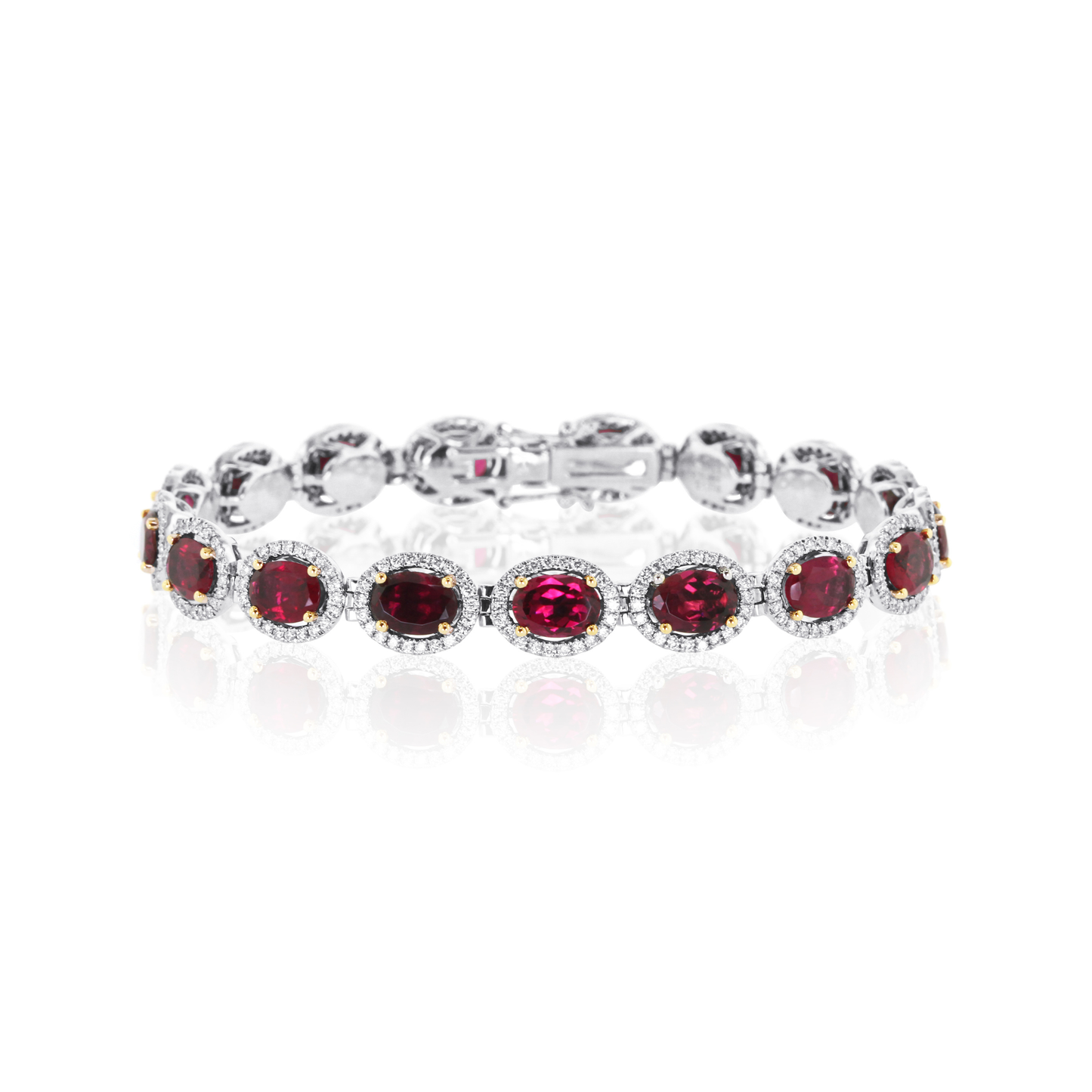 Rubelite Tourmaline & Diamond Bracelet