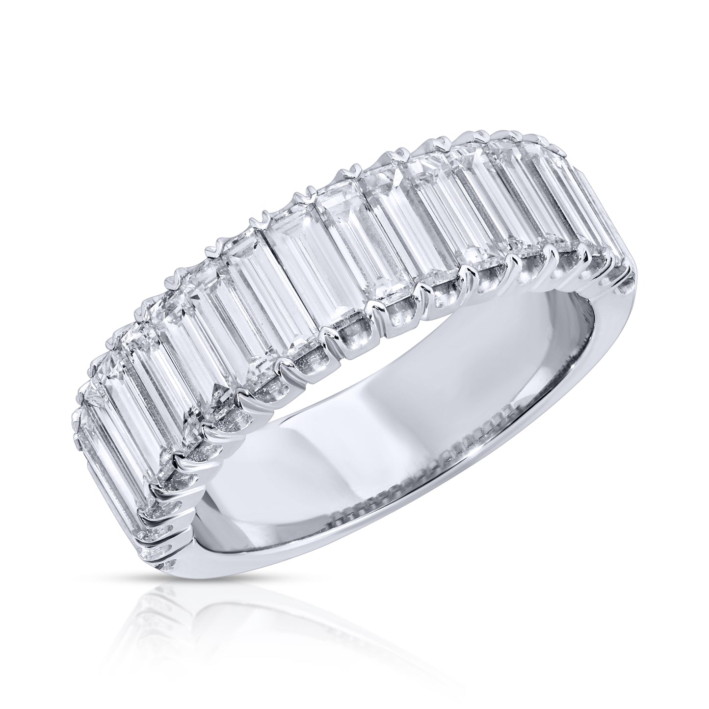 Baguette Cut Diamond Half Eternity Band Ring