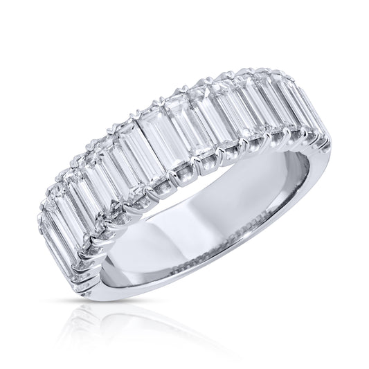 Baguette Cut Diamond Half Eternity Band Ring