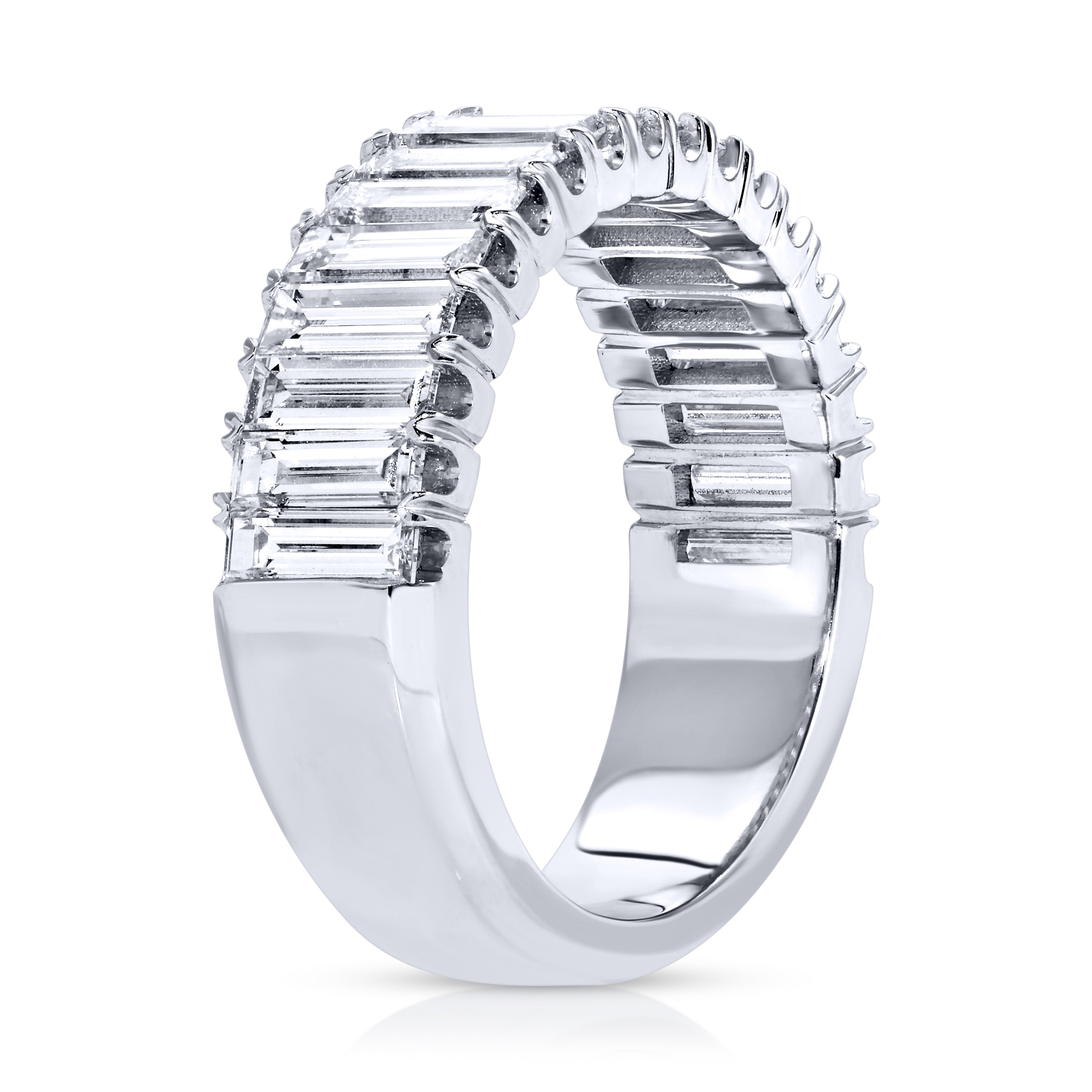 Baguette Cut Diamond Half Eternity Band Ring