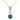 Emerald Cut Green Emerald and Cushion Cut Diamond Pendant