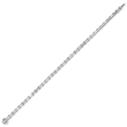 East West Set Baguette Cut Diamond Tennis Bracelet