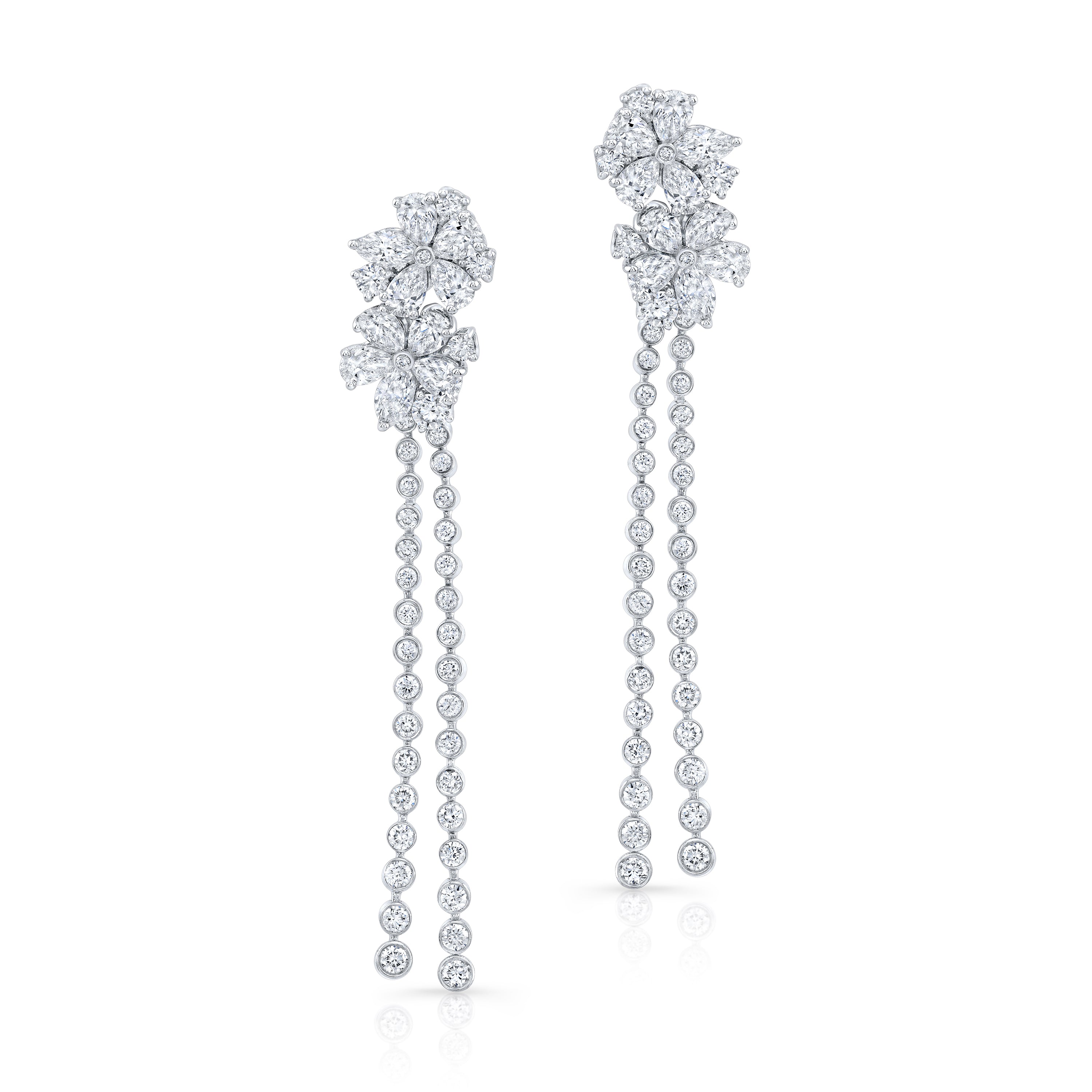 Mixed Cut Diamond Dangle Earrings that Deattach into Studs