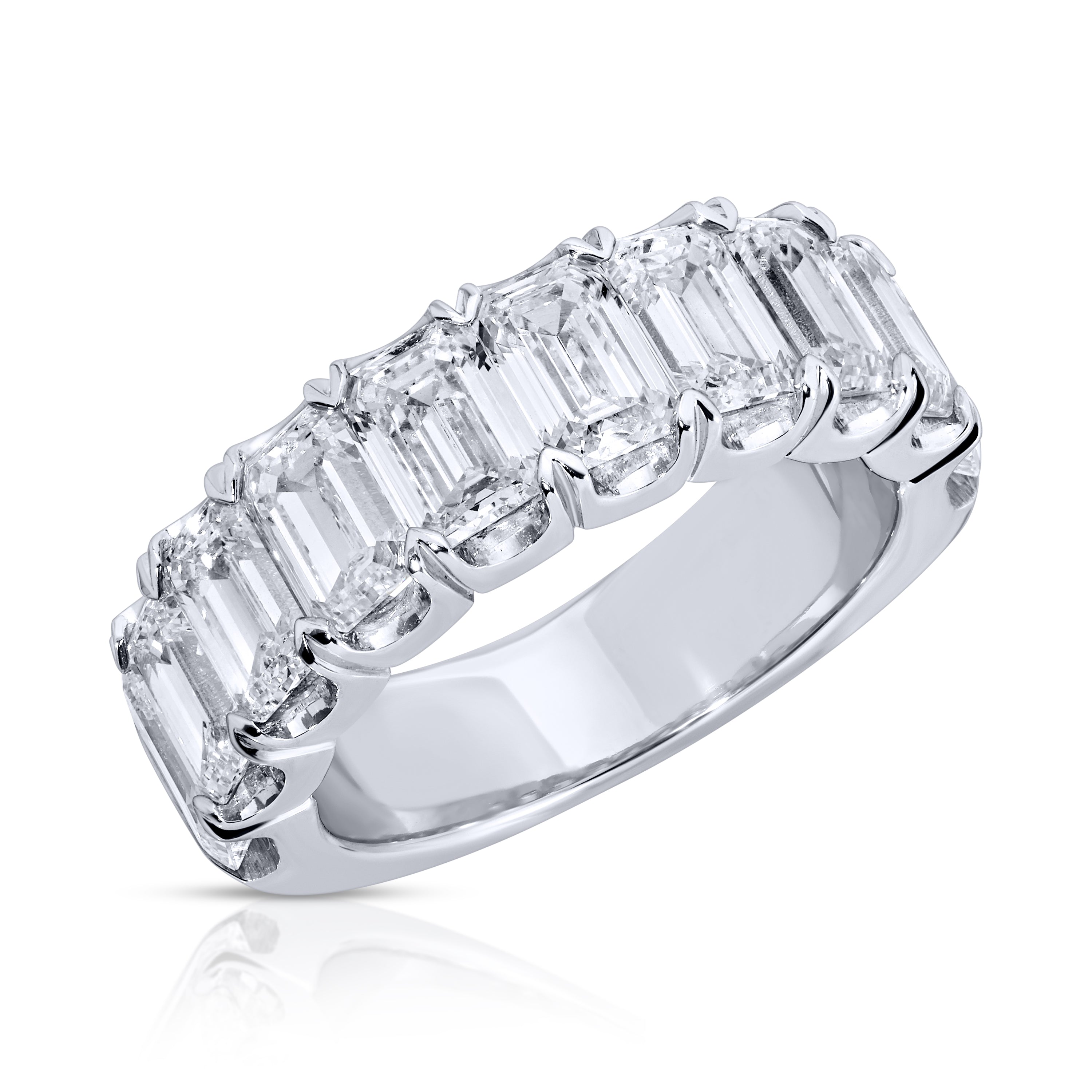 Emerald Cut Diamond Three-Quarter Eternity Band Ring