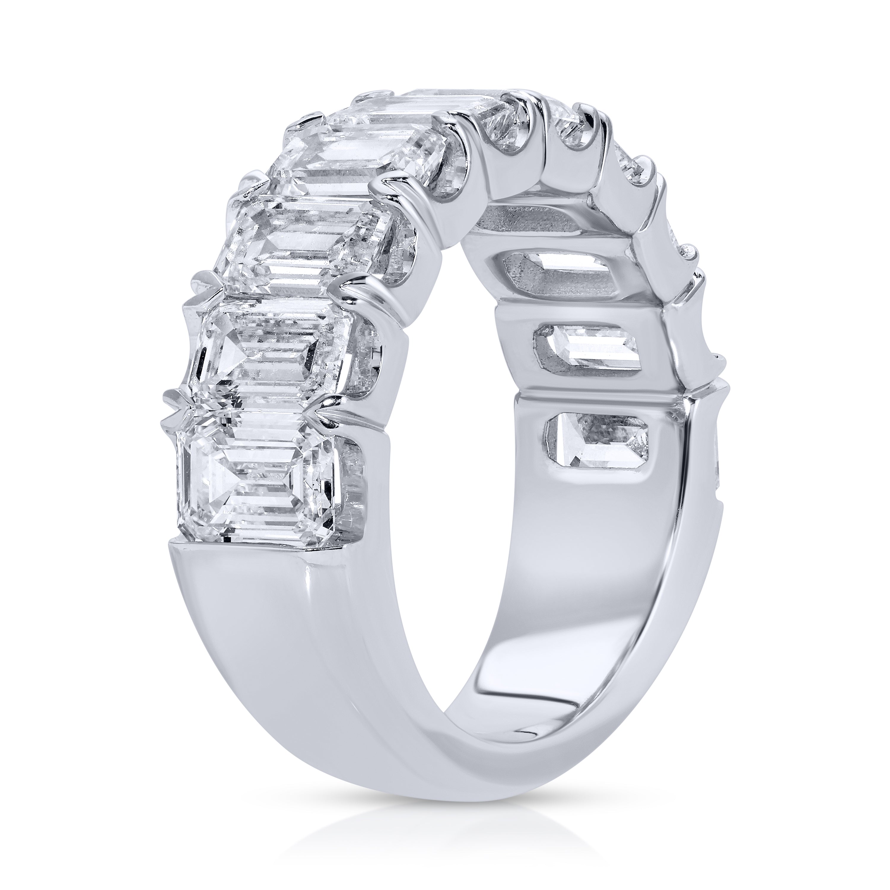 Emerald Cut Diamond Three-Quarter Eternity Band Ring