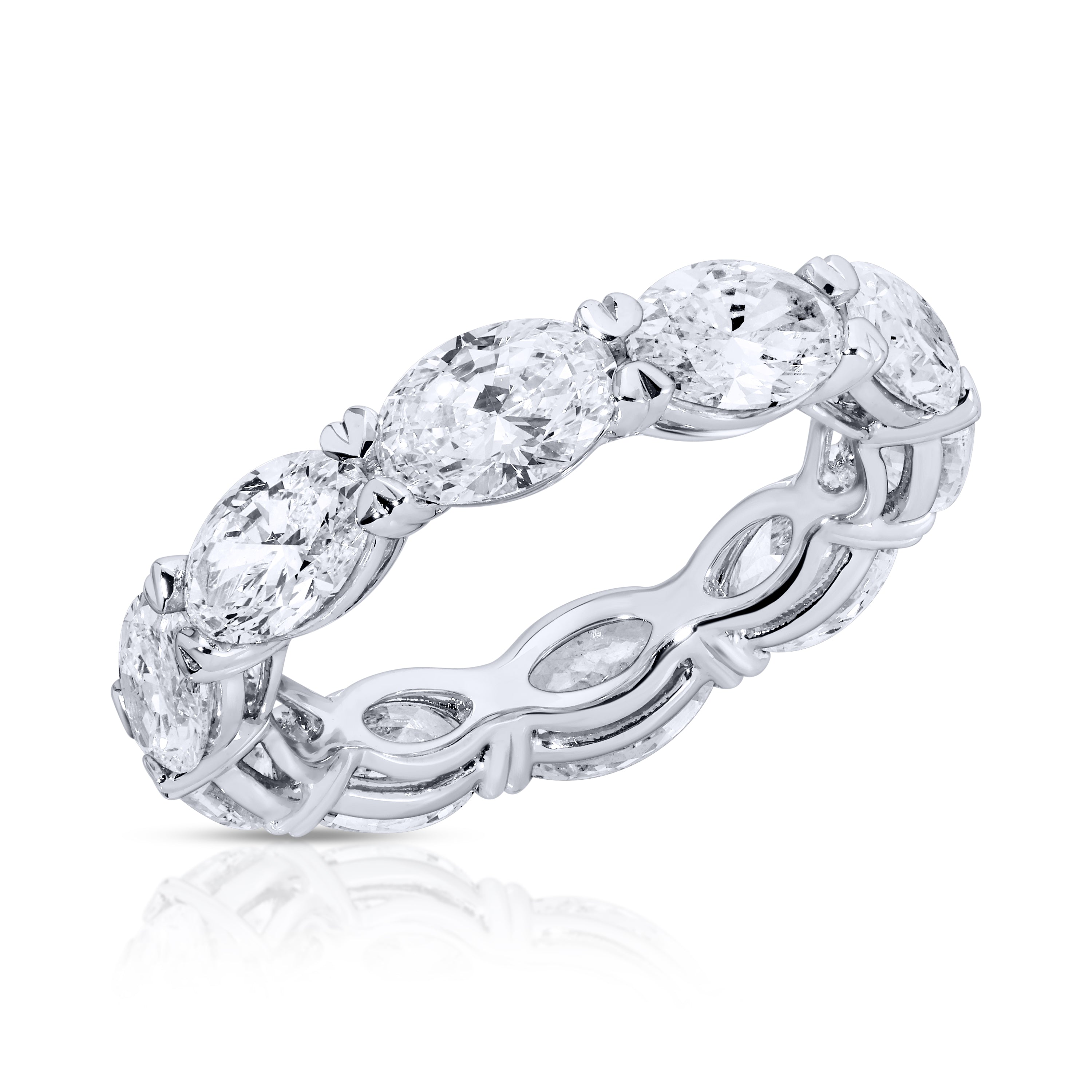 East-West Set Oval Cut Diamond Eternity Band Ring