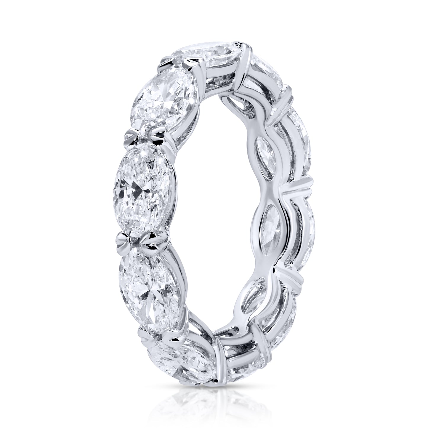 East-West Set Oval Cut Diamond Eternity Band Ring