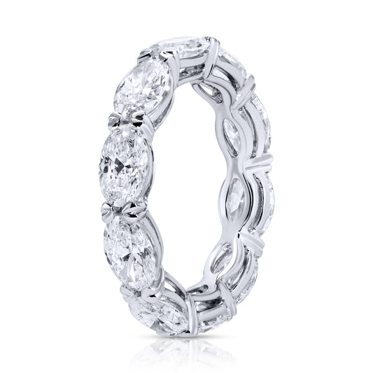 East-West Set Oval Cut Diamond Eternity Band Ring