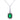 Emerald Cut Green Emerald and Round Diamond Pendant